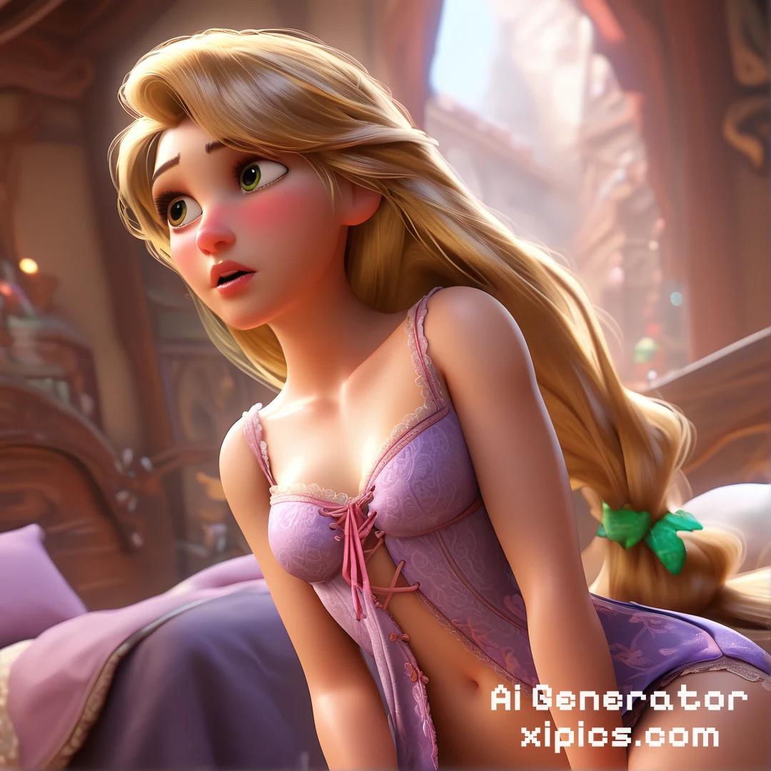 ai generated rapunzel porn - Drenched in Temptation