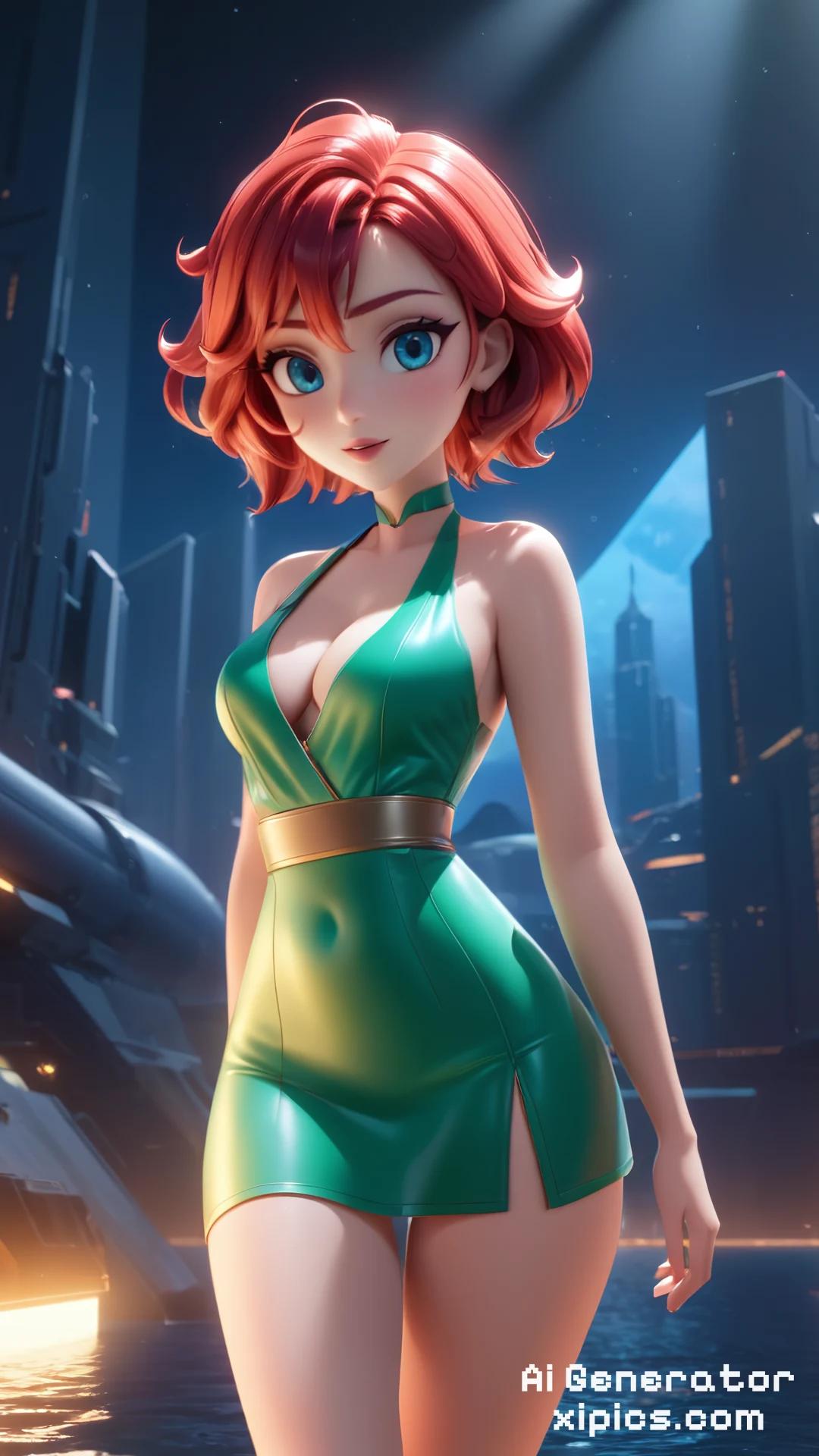 Red hair cartoon women