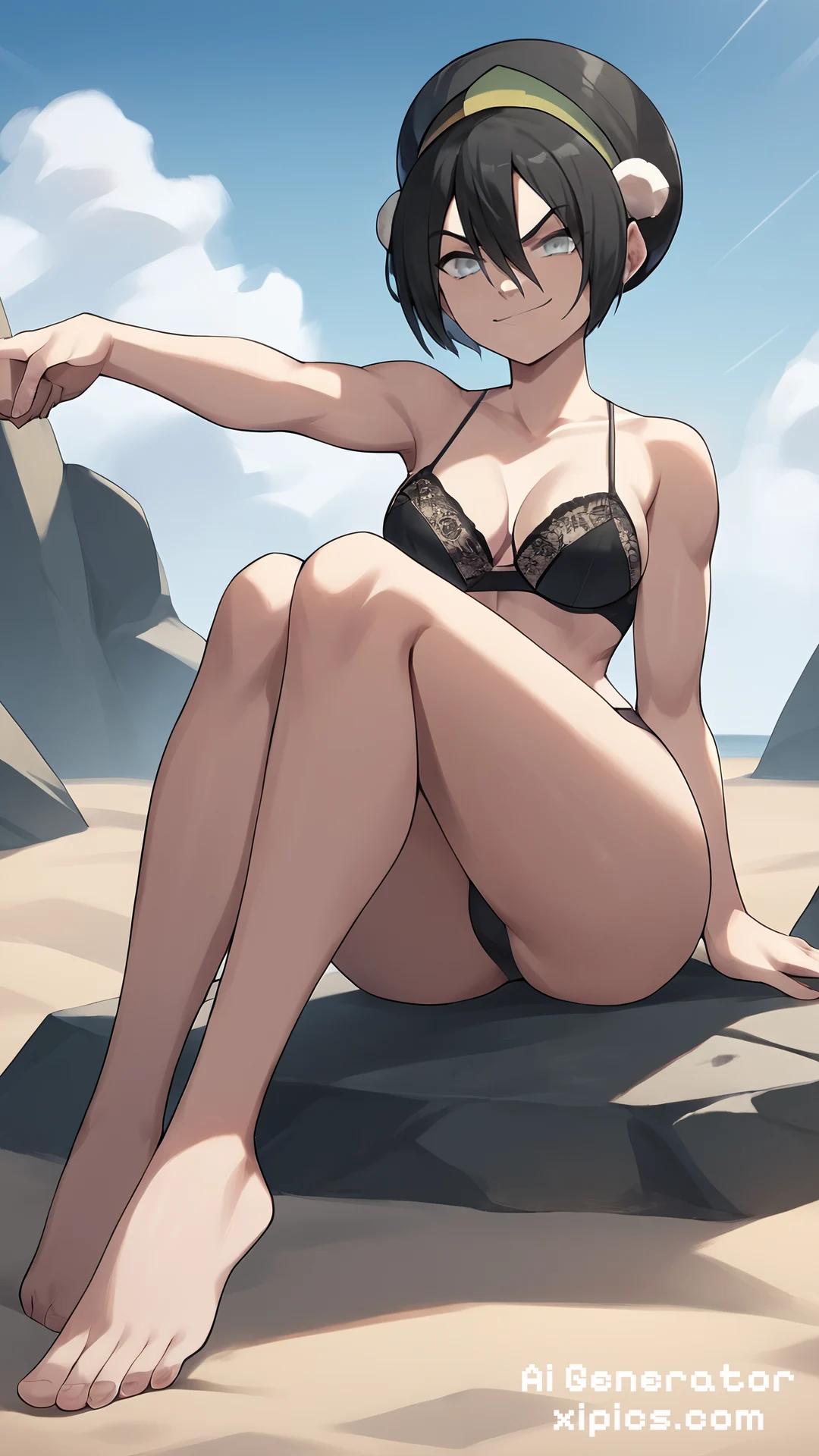 Toph on the beach