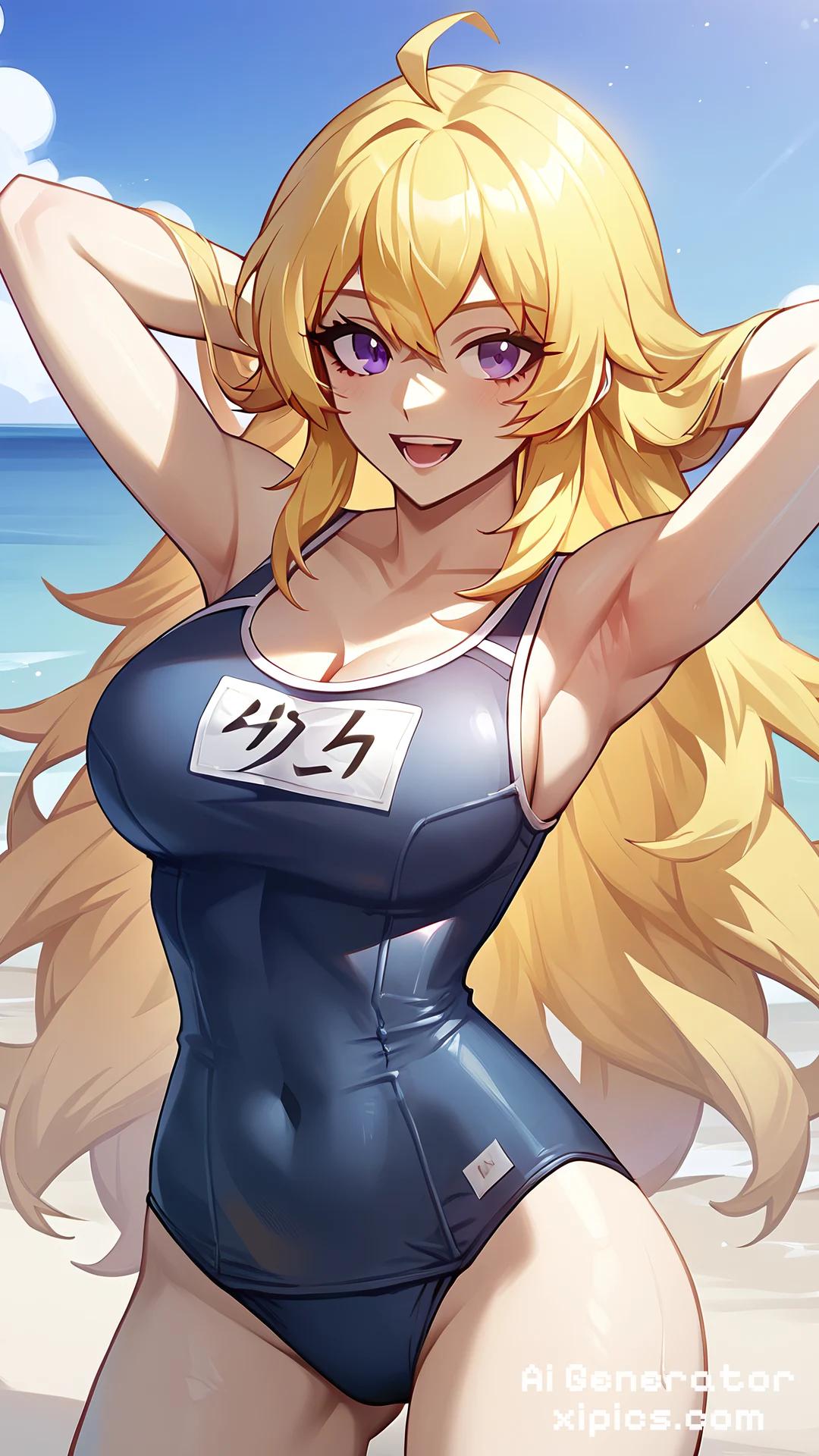 Yang Xiao Long RWBY Pool beach naked NSFW