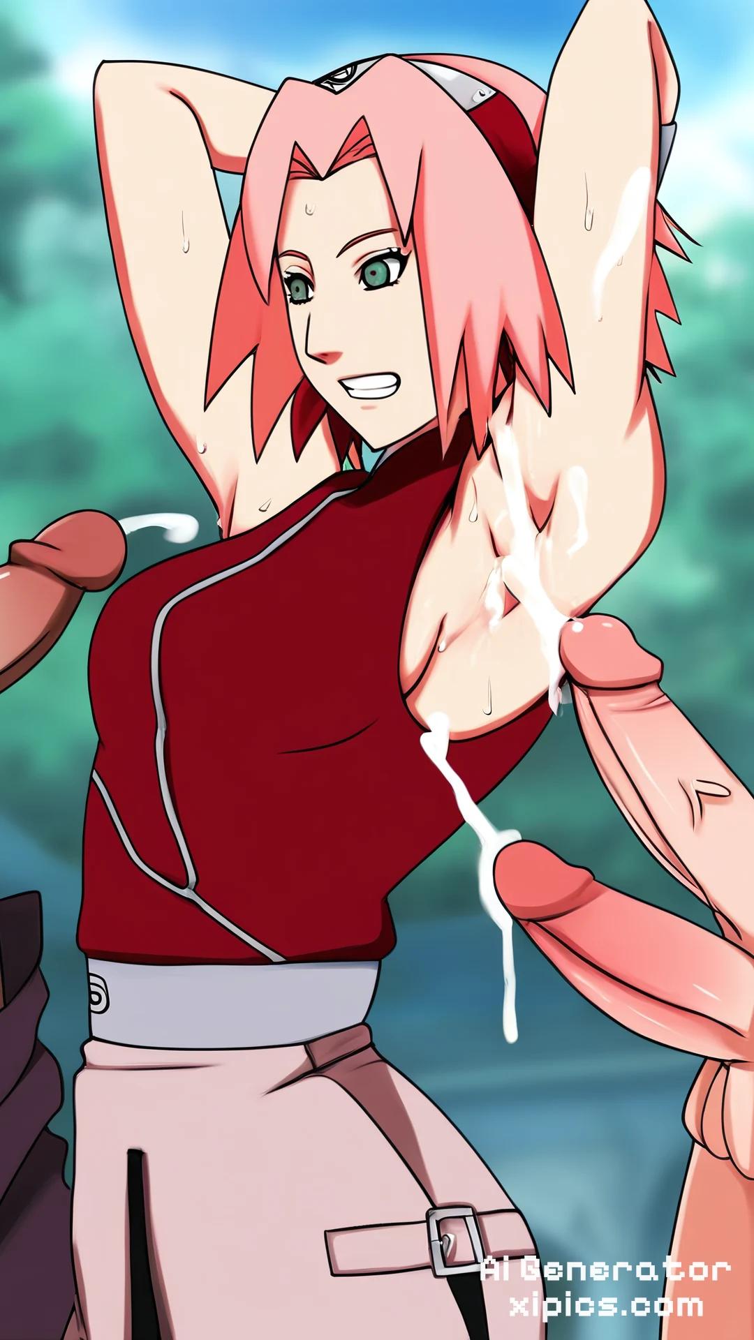 sakura taking a bath
