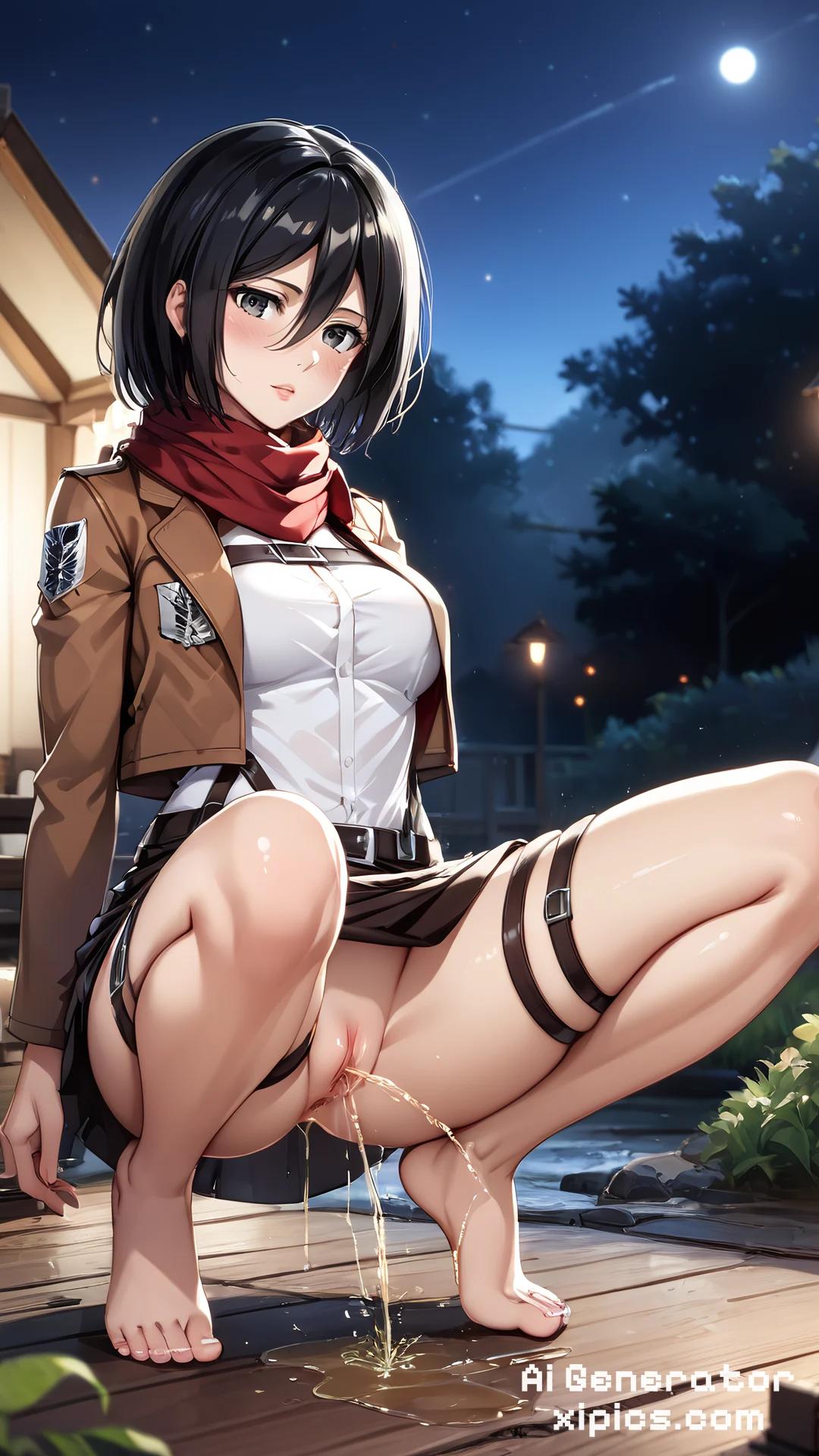mikasa 4 - peeing