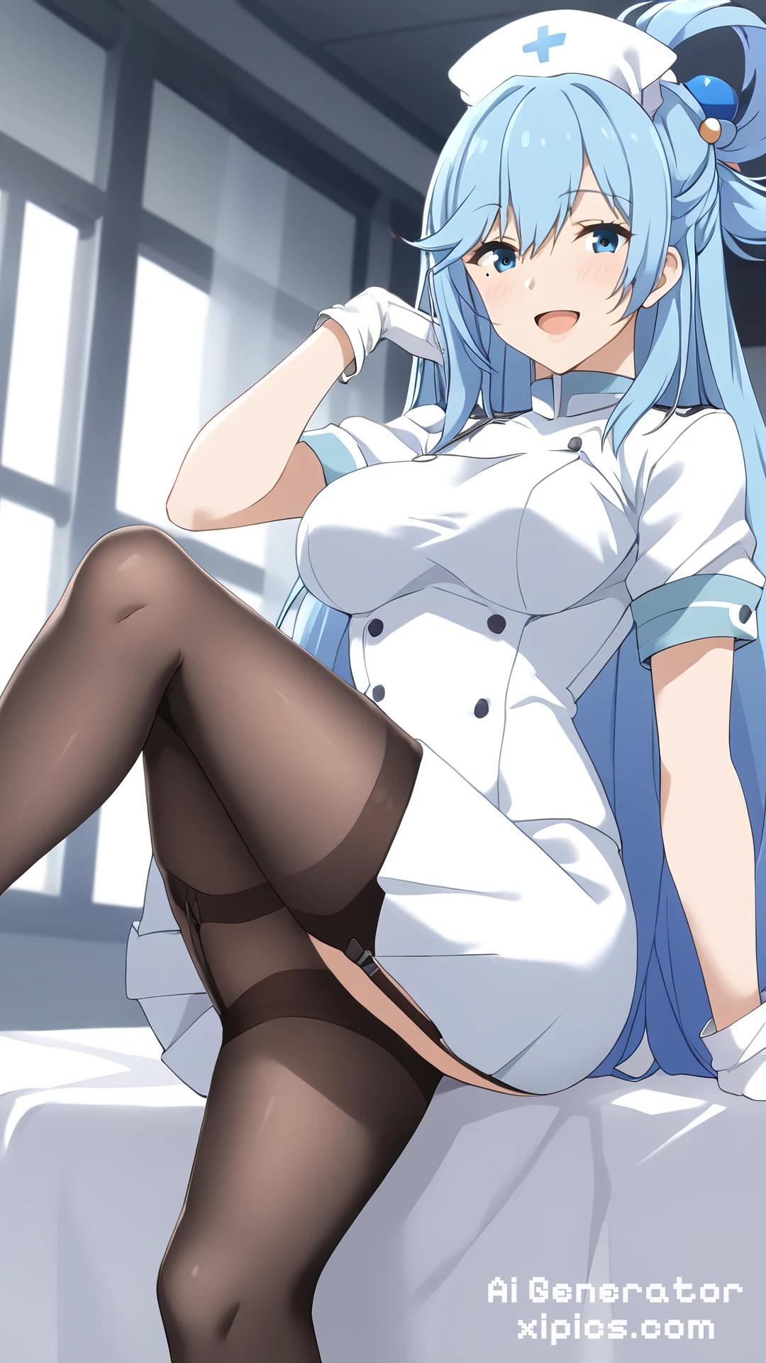 aqua konosuba porn sexy nurse aqua NSFW